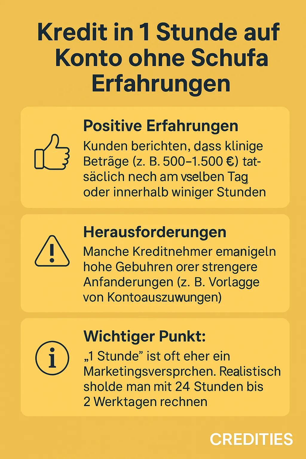 Kredit in 1 Stunde auf Konto ohne Schufa Erfahrungen