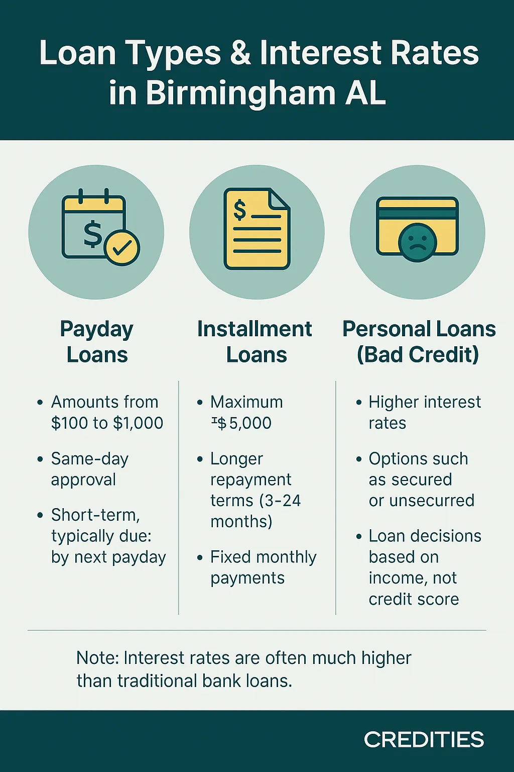 Types of No Credit Check Loans in Birmingham